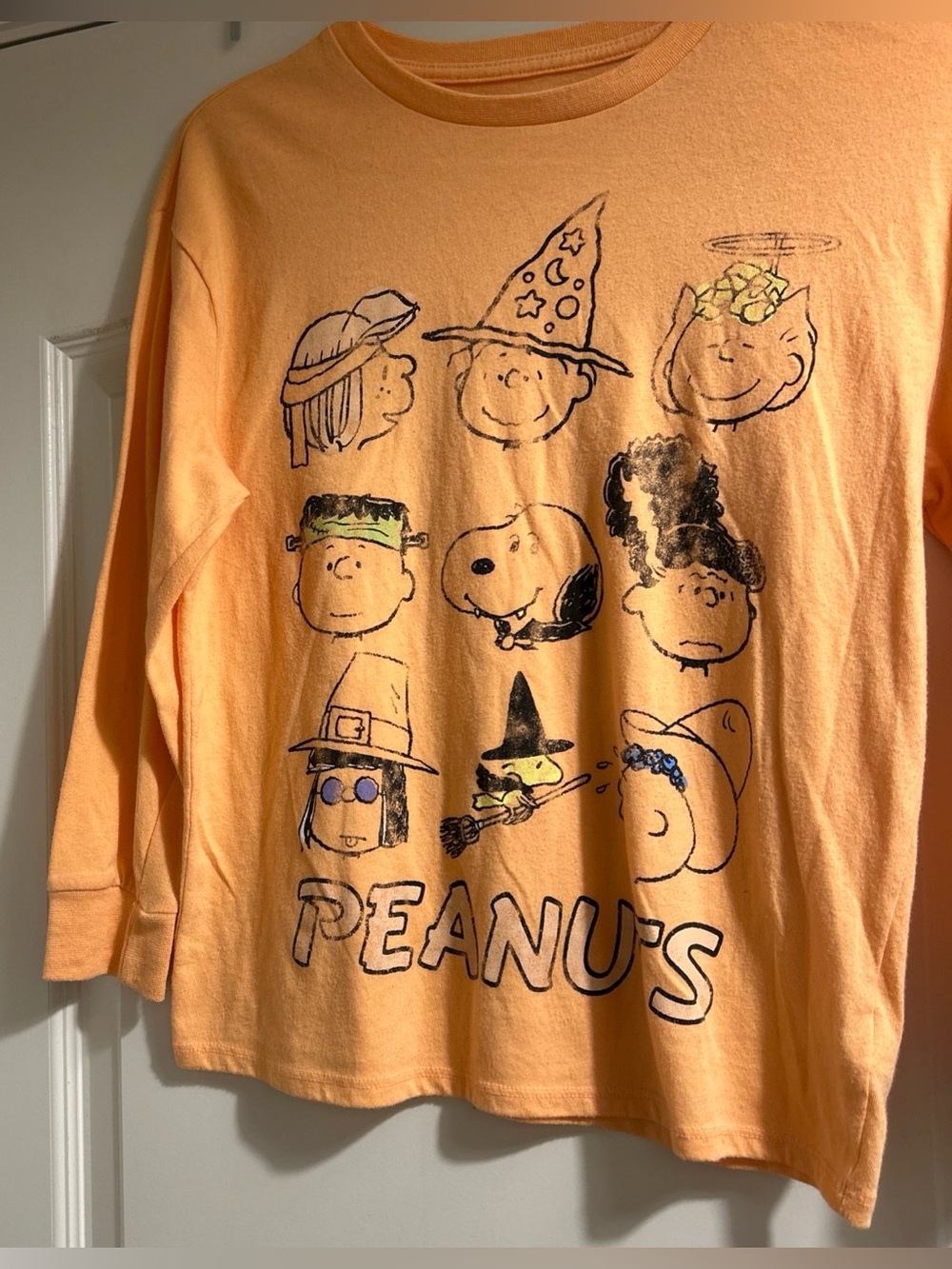Peanuts Orange Halloween Kids Costume T-Shirt with Snoopy & Friends